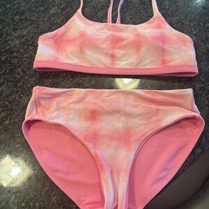 Athleta girls Pink Tie-Dye Bikini Set